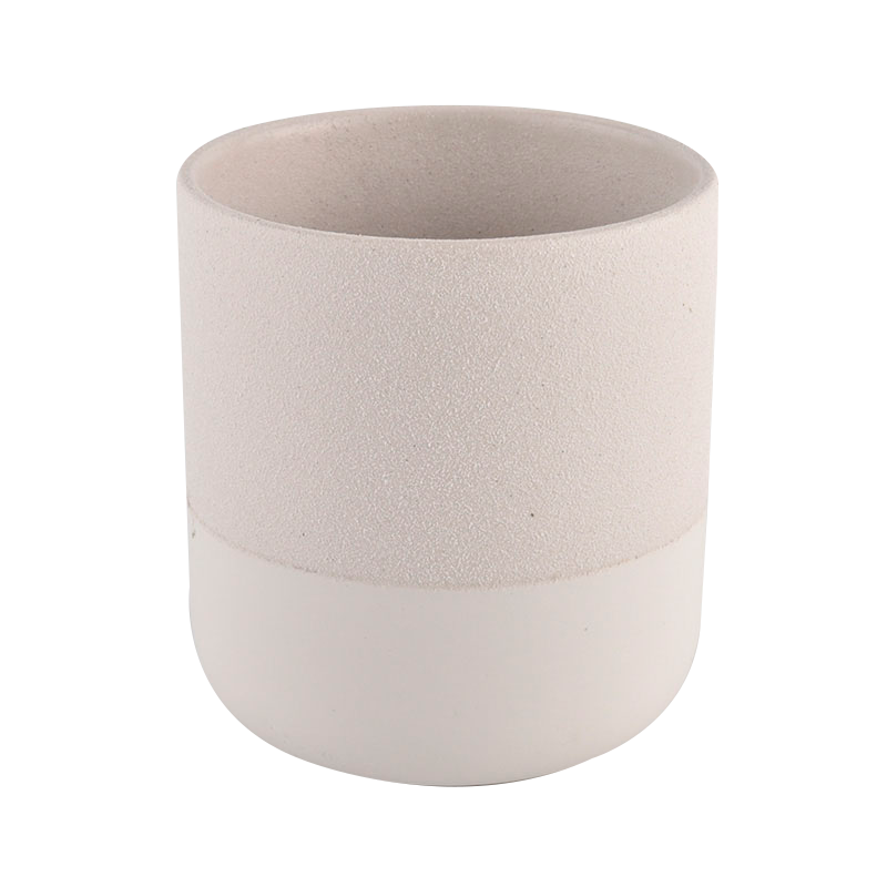 400 ml white ceramic candle jar home decorative matte candle holder