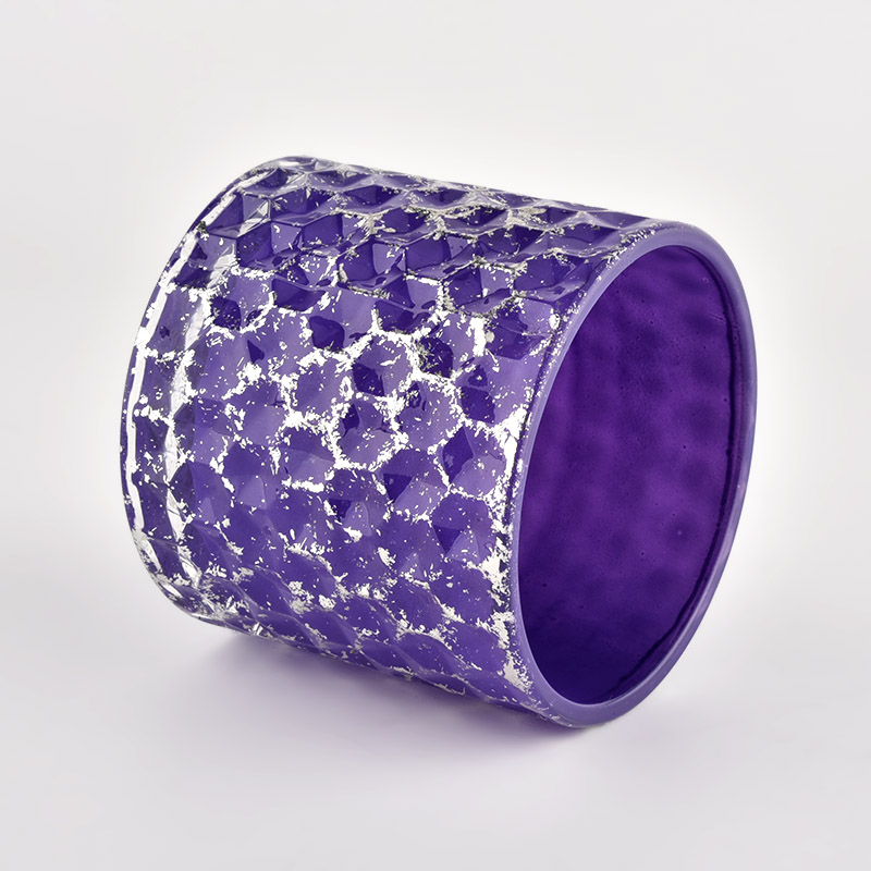 Borong 440ml ungu dengan kesan bersinar balang kaca dengan penutup untuk perkahwinan