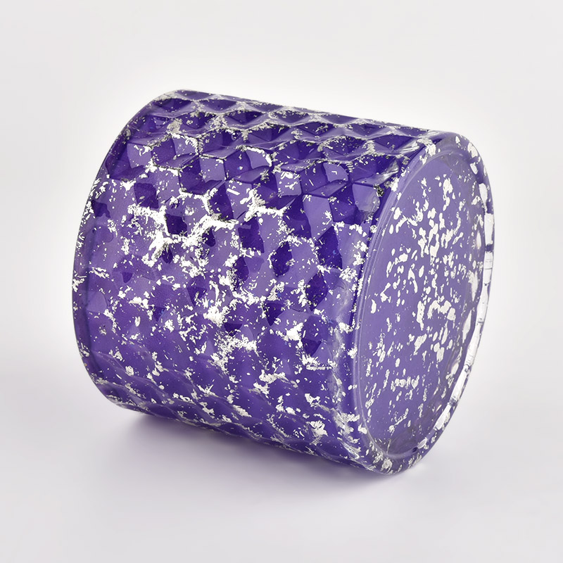 Borong 440ml ungu dengan kesan bersinar balang kaca dengan penutup untuk perkahwinan