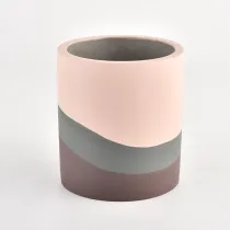 China Pemegang lilin silinder konkrit tiga warna 460ml yang popular untuk pembekal pengilang