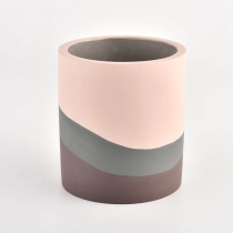 Cina Tempat lilin silinder beton 460ml tiga warna yang populer untuk pemasok pabrikan