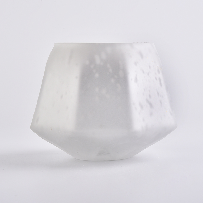 キャンドル作りのためのユニークな水銀六角形ガラスキャンドルジャー卸売