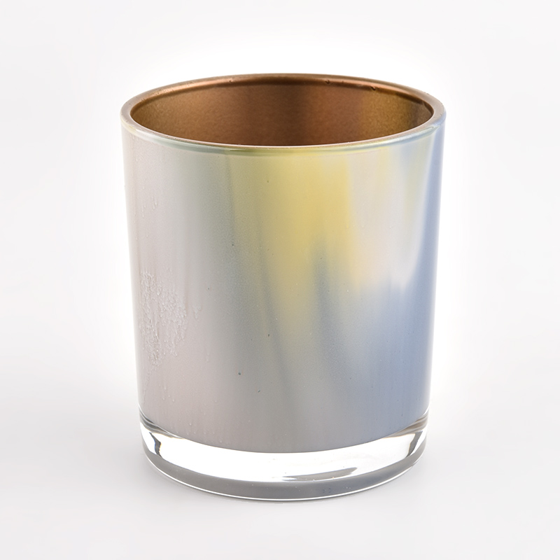 2022 new colurful glass candle jar with 8oz wax inside 