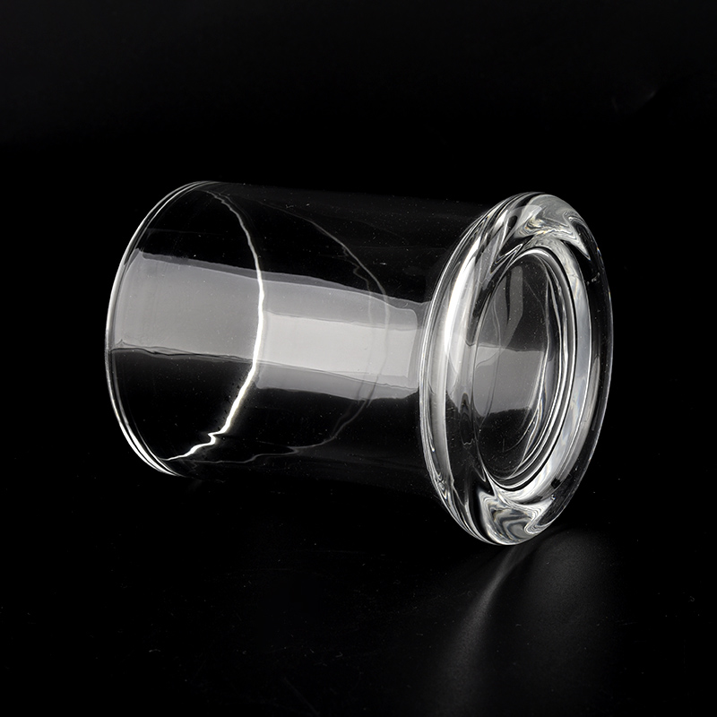 さまざまなサイズの平らなガラス蓋付きの透明なメトロガラスキャンドルホルダー