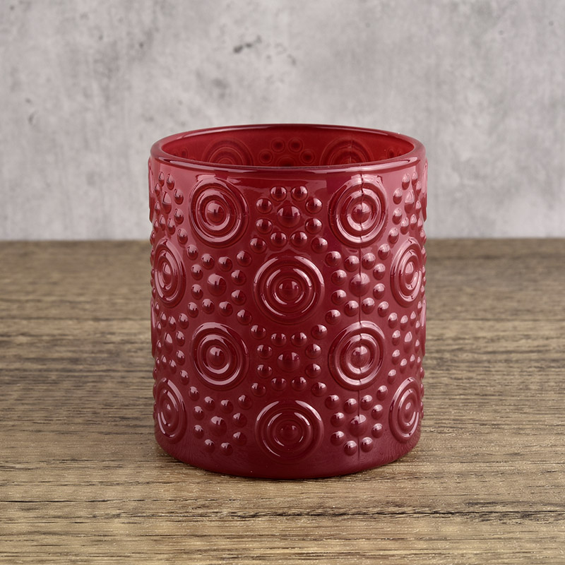 luxury bloom pattern glass candle jars