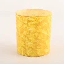 China Beautiful yellow glass candle holder 8oz   manufacturer