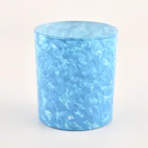 China Blue decorative glass candle vessel 300ml manufacturer