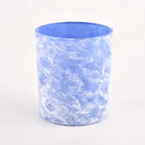 中国 バルクで作るための8オンス10オンスの青い雲ガラスキャンドルジャー メーカー