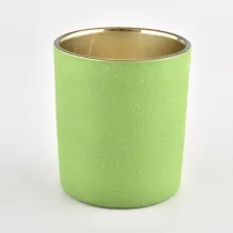 China home decor green rough touch glass candle jars manufacturer