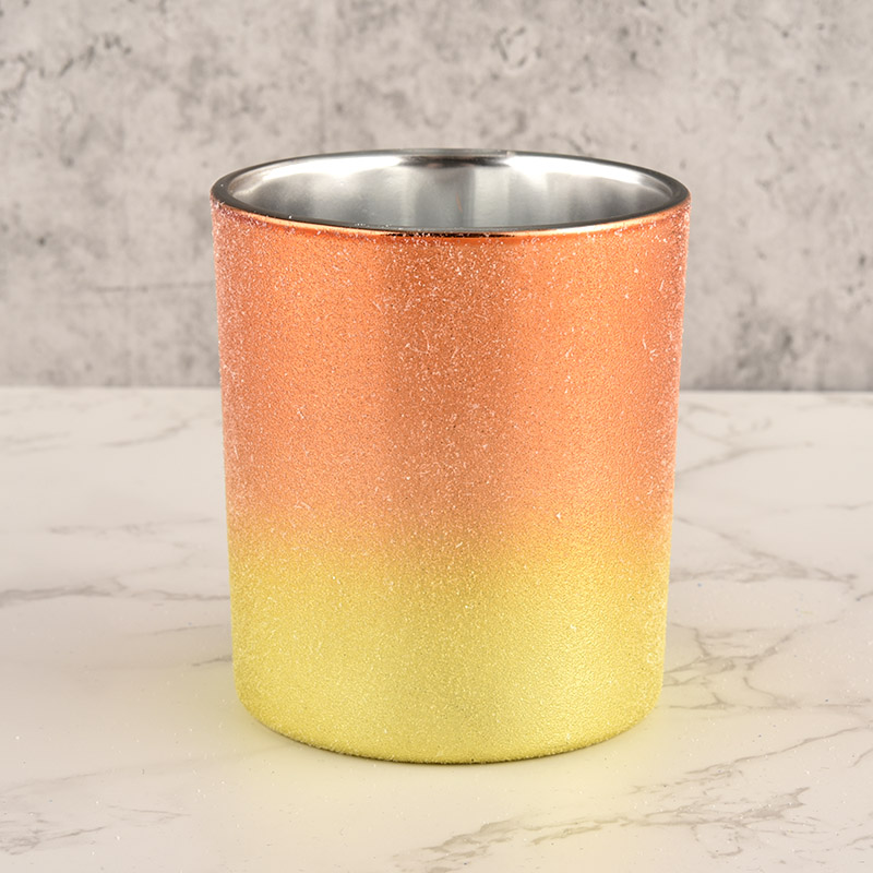 luxury gradient color glass candle holder