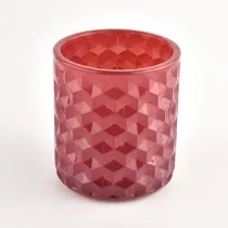 China luxury diamond glass candle glass vessels for home decor manufacturer
