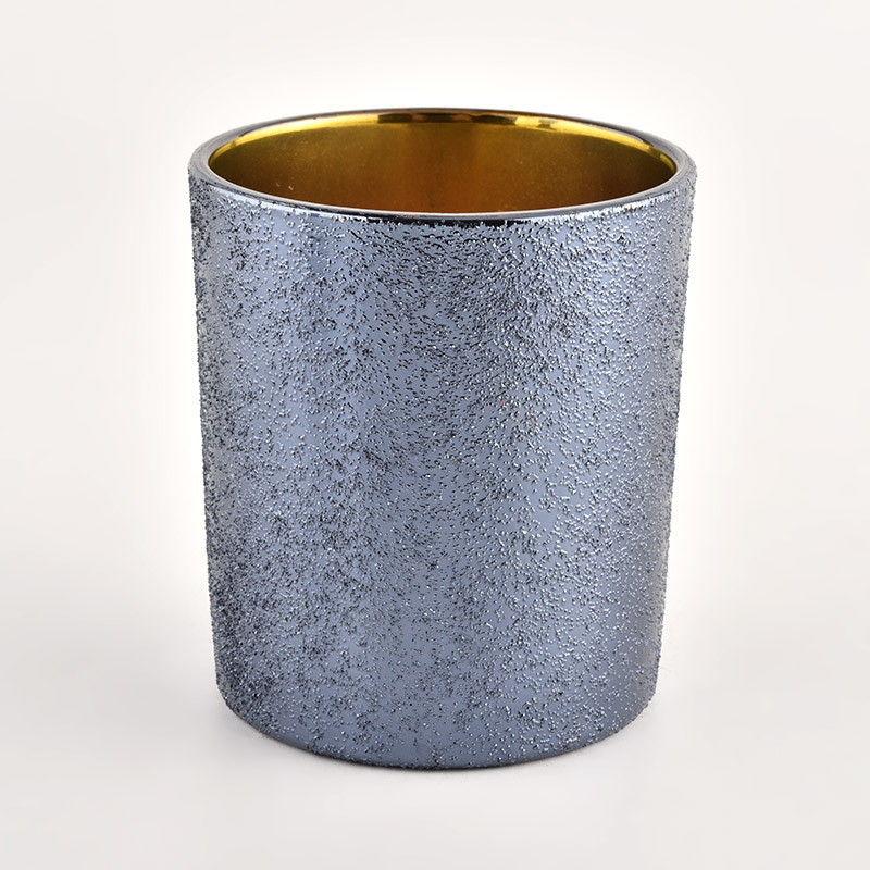 luxury grey coating glass candle jar