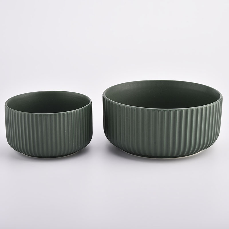 wadah lilin keramik hijau tua
