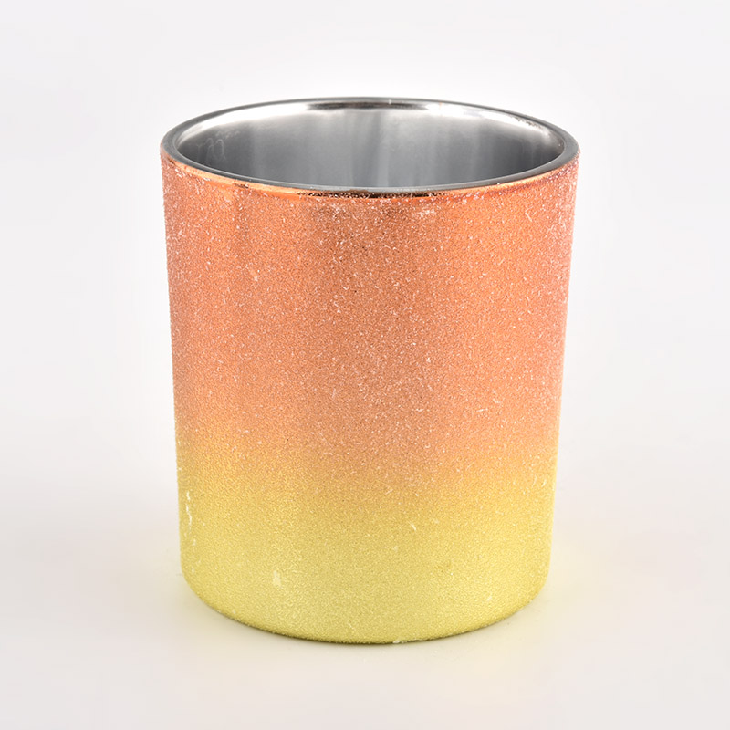 home decor matte ombre style glass candle jar
