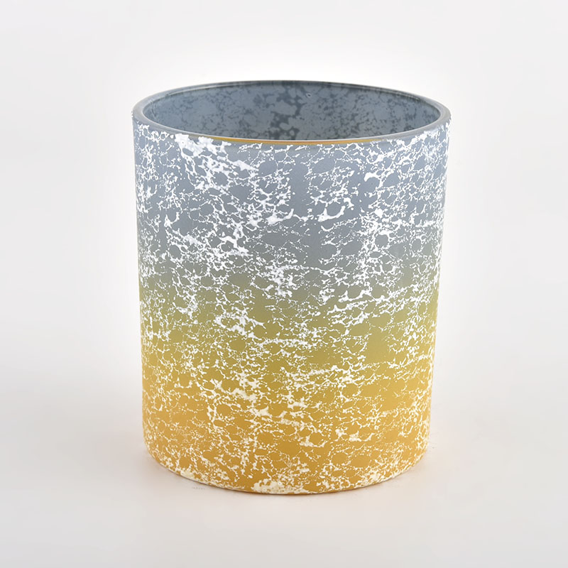 Warna gradien warna ombre khusus 8oz tempat lilin kaca grosir