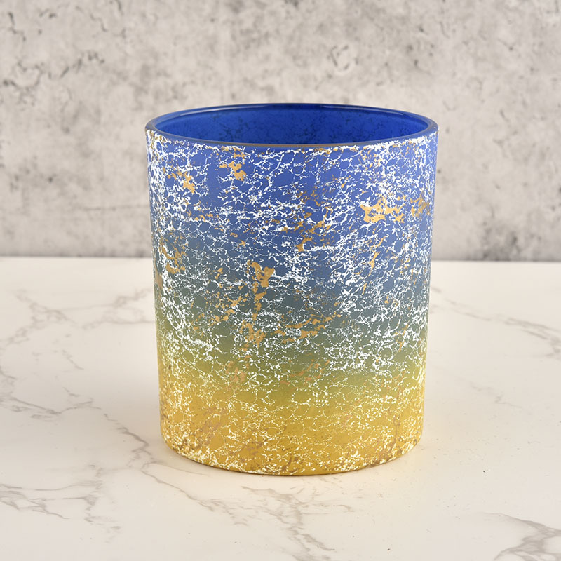 Beautiful unique ombre color glass candle holders for candle making