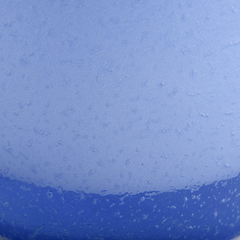 Pemasok 300ml tabung lilin kaca silinder warna biru dan putih dalam jumlah besar