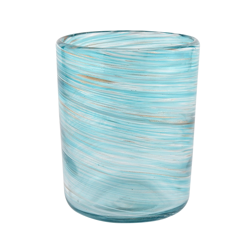 Sunny Glassware blue cylinder glass jars for candle making wholesale
