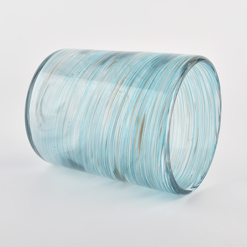 Sunny Glassware stoples kaca silinder biru untuk pembuatan lilin grosir