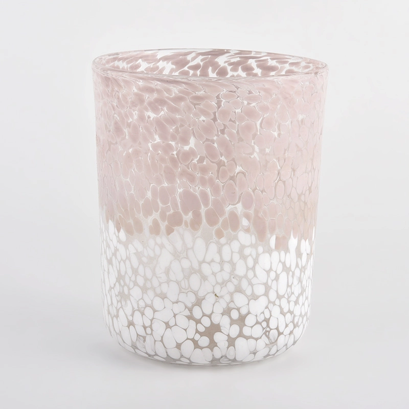 Sunny Glassware color mixed speckled cylindrical glass container luxury candle jars wholesale