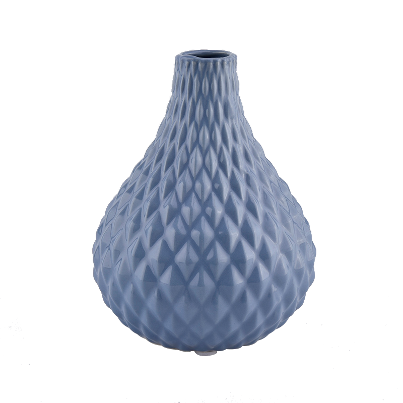 13oz botol diffuser buluh keramik bentuk kerucut biru