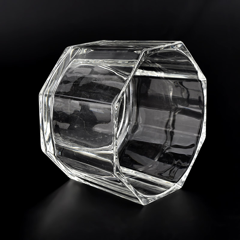 Hexagonal Crystal glass candle holders for home decoration