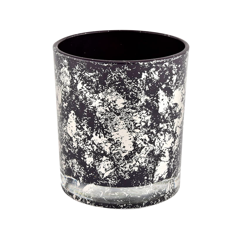 Слънчеви стъклени съдове Черен стъклен буркан за свещи за производство на едро