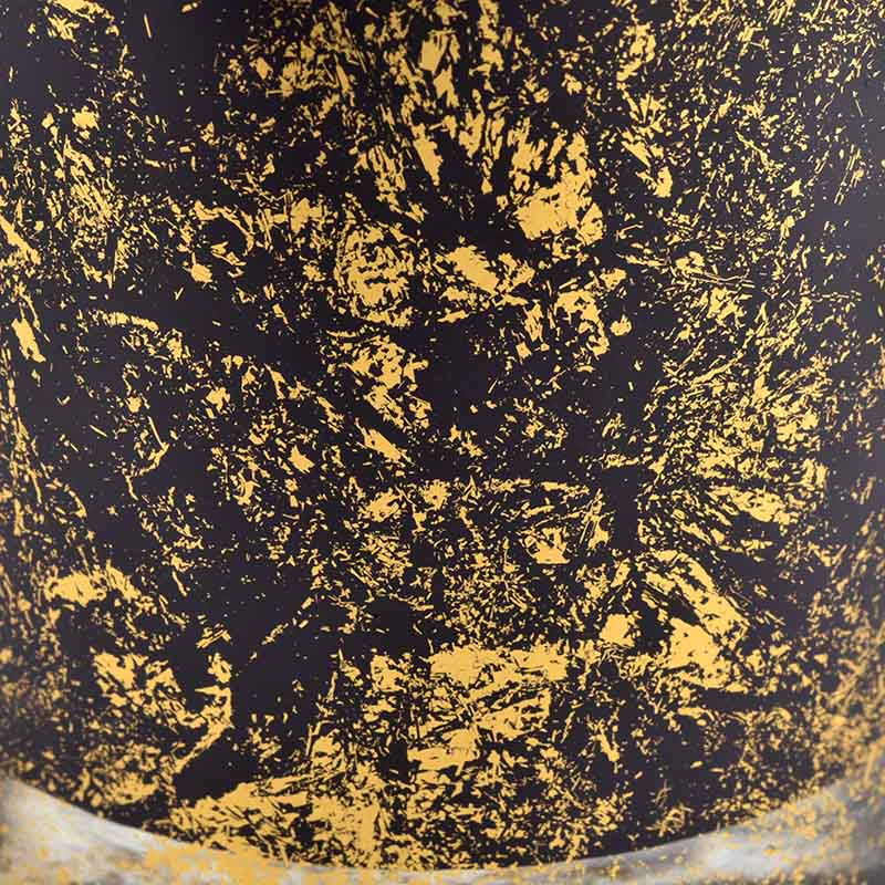 Sunny Glassware mencetak debu emas dengan stoples kaca hitam dalam jumlah besar grosir