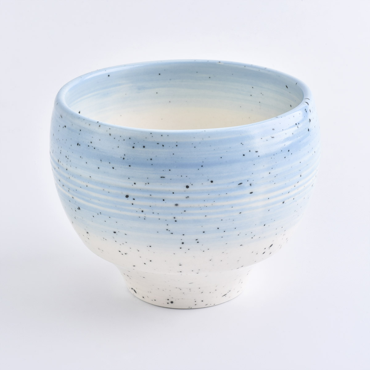 wadah lilin keramik unik partai besar putih dan biru