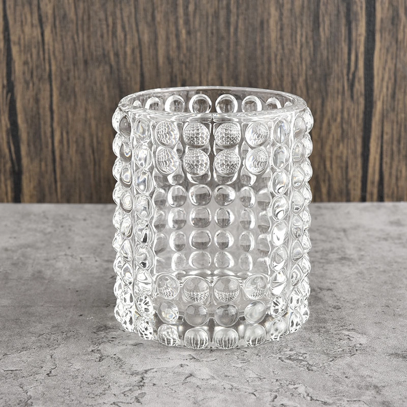 7oz Dots Pattern Glass Candle Holder Votive Candle Glass Holders