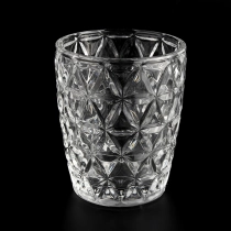 Chiny niestandardowy szklany świecznik ze szkła diamentowego wosk sojowy do robienia świec producent