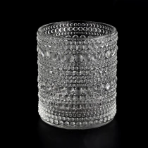 Chiny 400ml szklane świeczniki cylindryczne z hobail producent