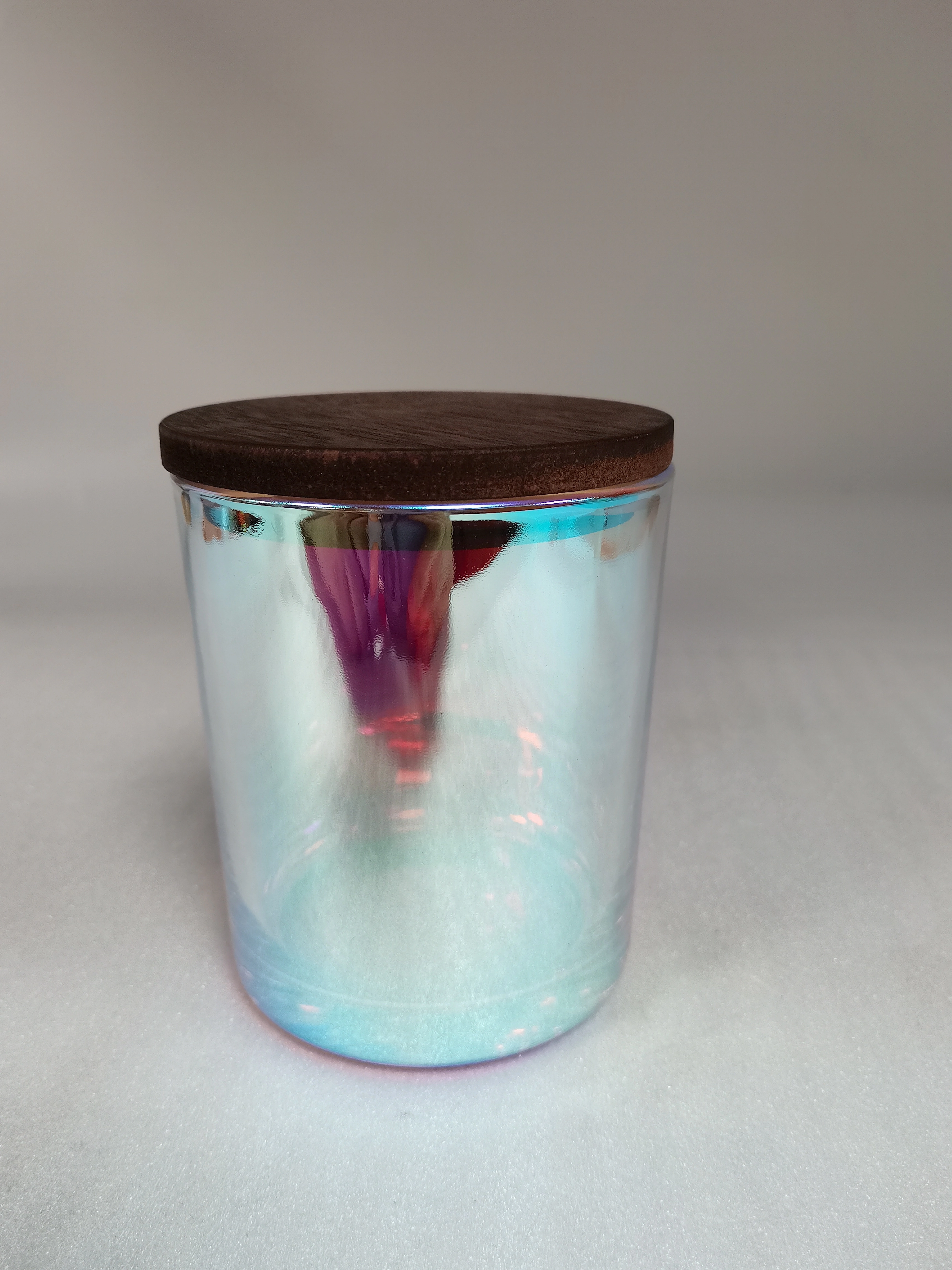 Hot sale luxury 2oz to 20oz iridescent glass candle jar in bulk with low MOQ for wholesale