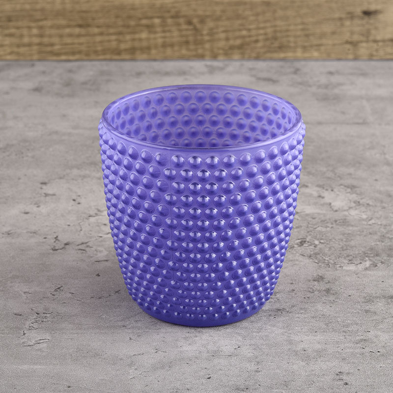 Grosir Kosong Klasik Dot Glass Candle Jars Dot Pattern Glass Candle Holder