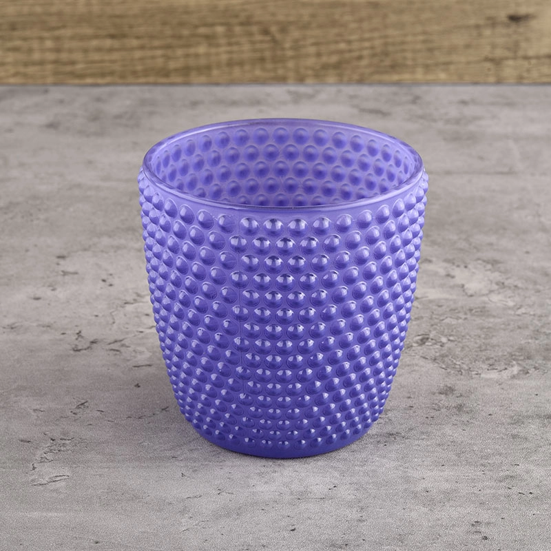 Wholesale Empty Classic Dot Glass Candle Jars Dot Pattern Glass Candle Holder