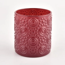 Çin Toplu olarak lüks daire ile yeni tasarım kırmızı cam mum kavanozu üretici firma