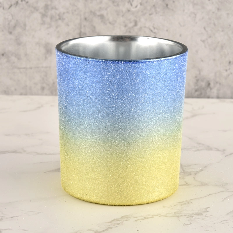 Sandy Ombre Glass Candle Jar Empty For Candle Making