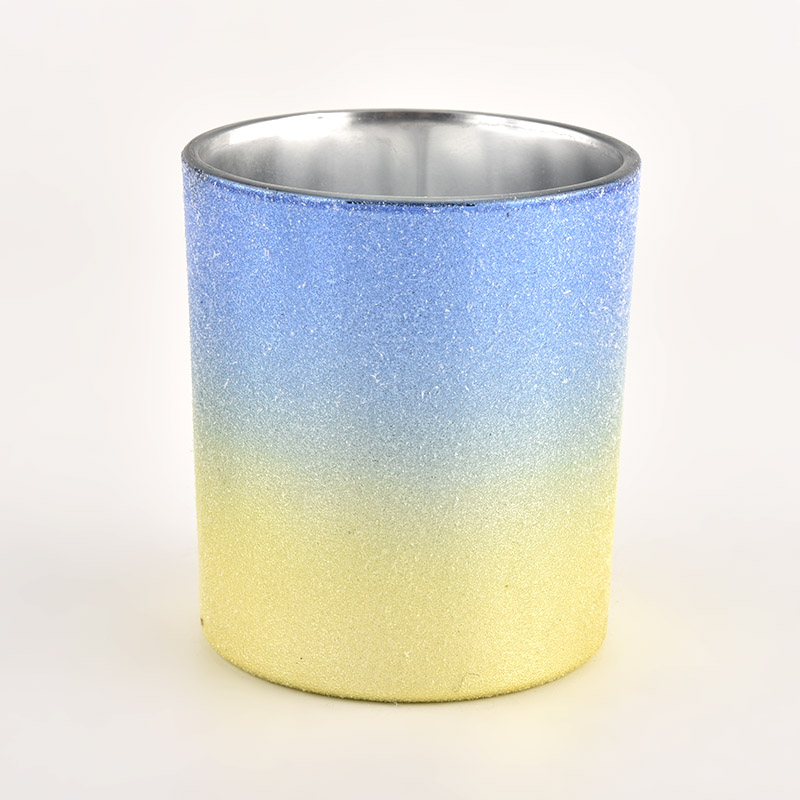 Sandy Ombre Glass Candle Jar Empty For Candle Making