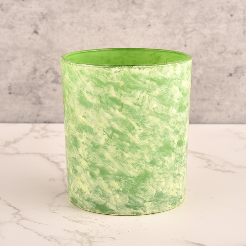 toples lilin kaca karya seni hijau baru
