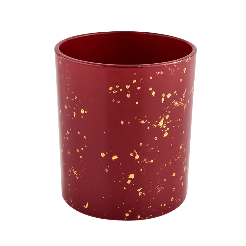 Custom high quality red glass candle jars