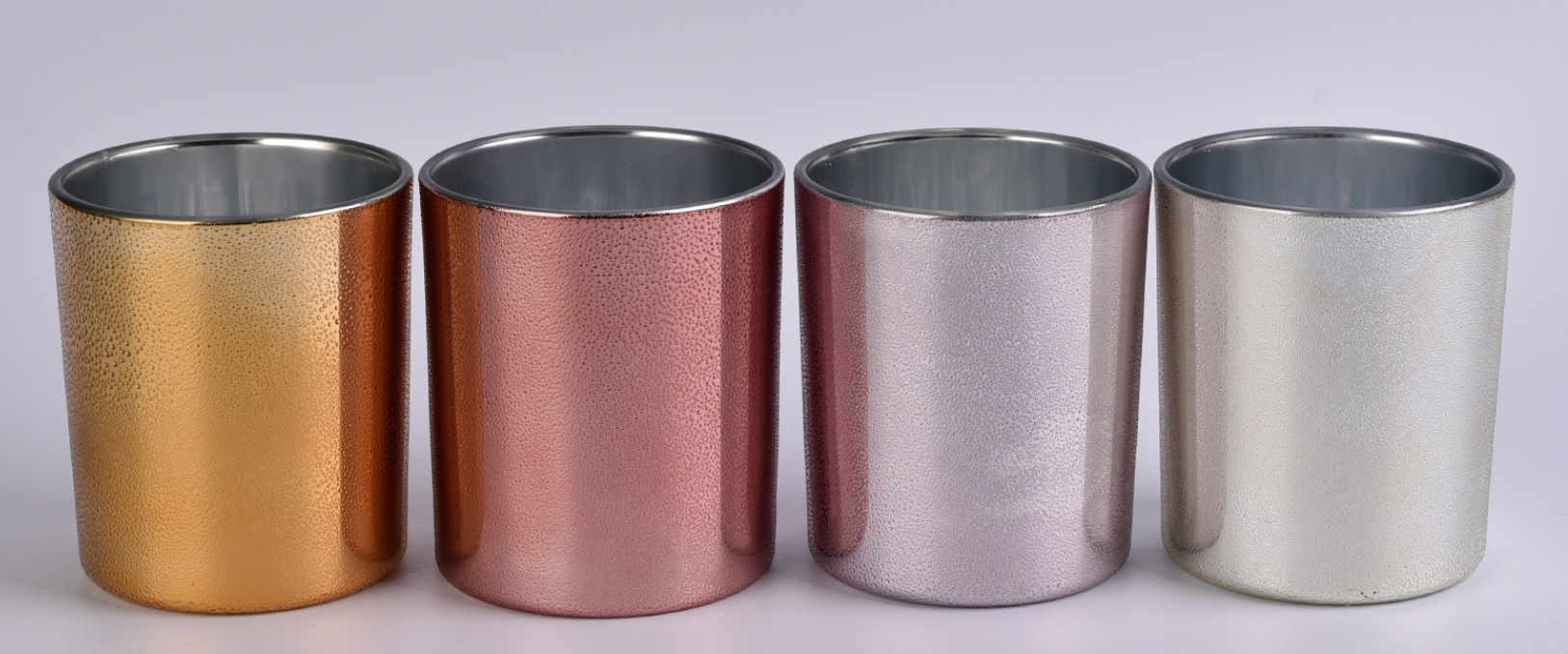 Grosir 2oz -20oz efek logam mengkilap kaca lilin jar dengan MOQ rendah dalam jumlah besar