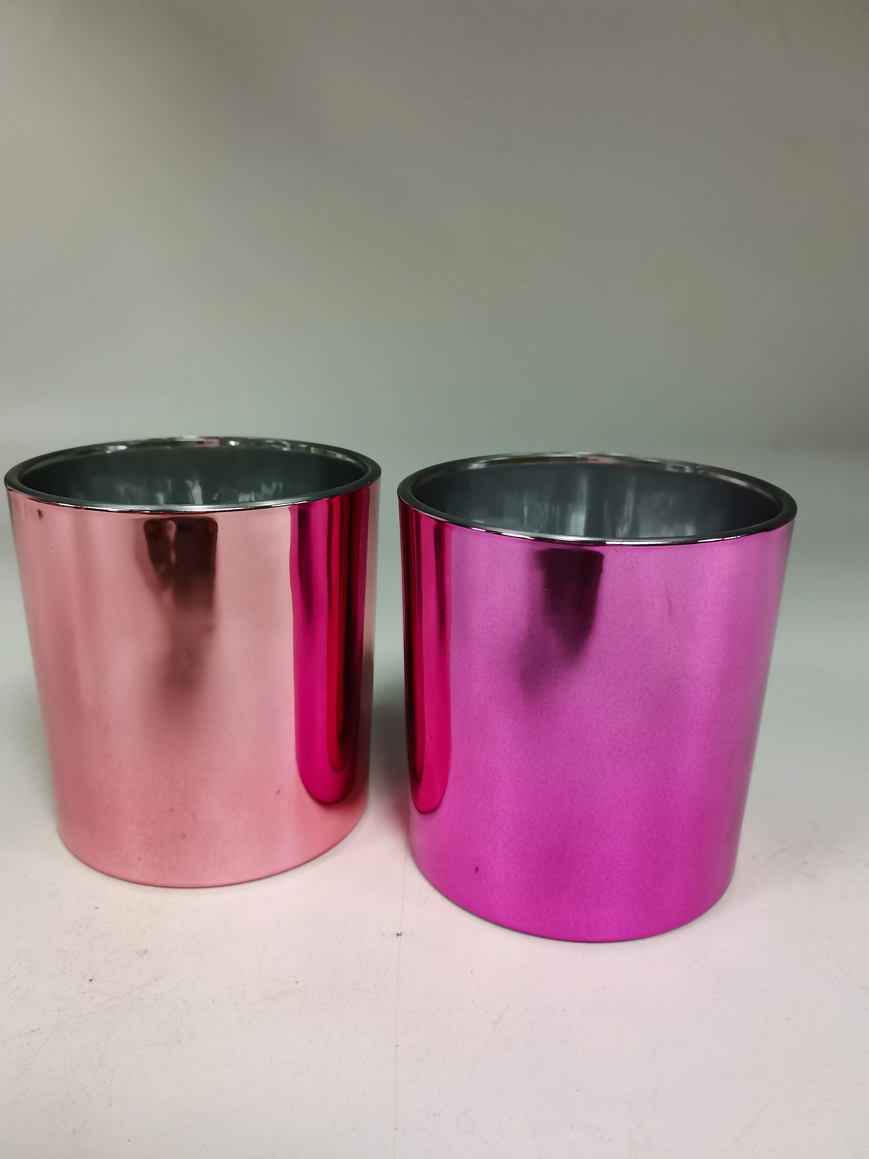Hot sale customized electroplating  with water dopped effect of customized color on glass candle jars for supplier