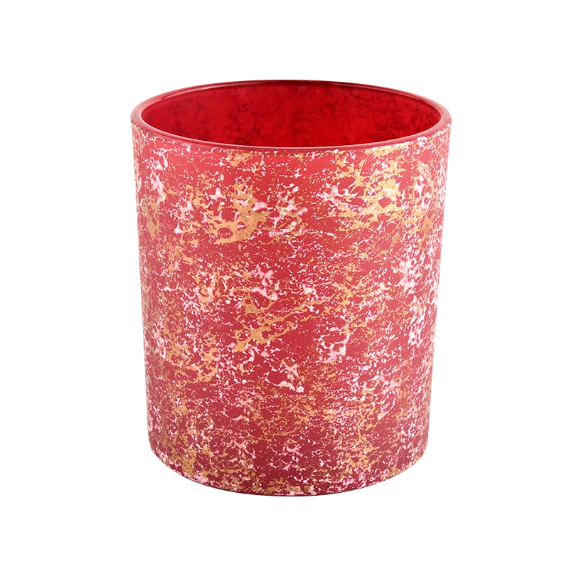 China Red Empty Glass Candle Jar For Candle Making for Home Decorative manufacturer