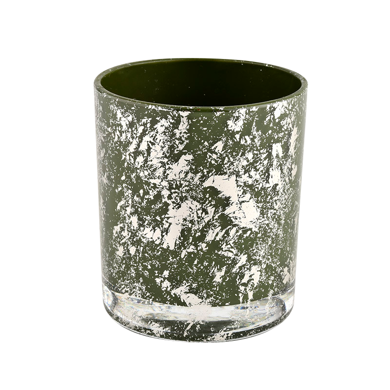 Търговия на едро по поръчка Уникален зелен стъклен празен стъклен буркан за свещи
