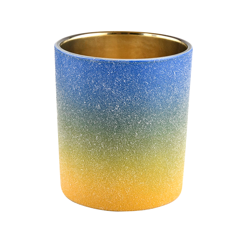 луксозен стъклен буркан за свещи в стил омбре