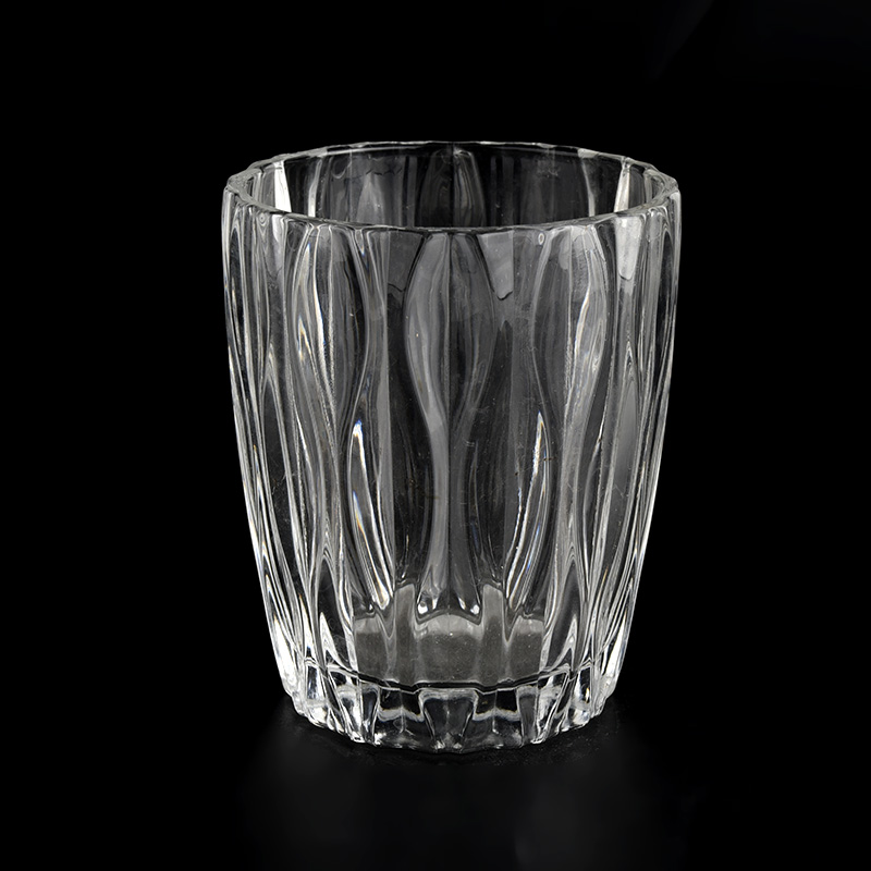 Уникални прозрачни стъклени буркани за свещи 8 унции Стъклени свещници