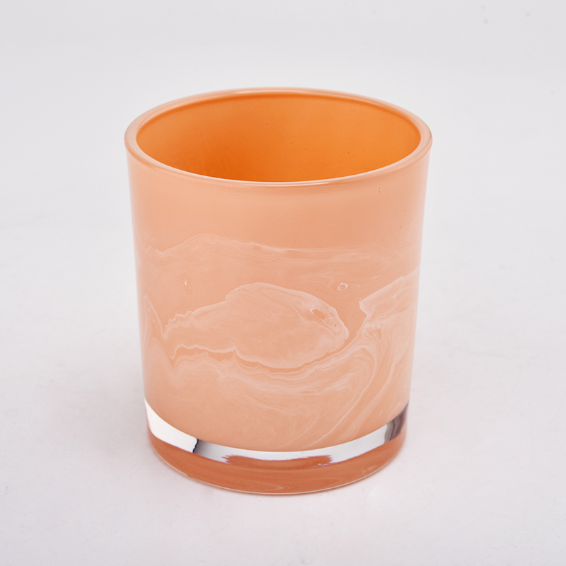 8oz 300ml vase de bougie en verre de couleur marbre pot de bougie de luxe