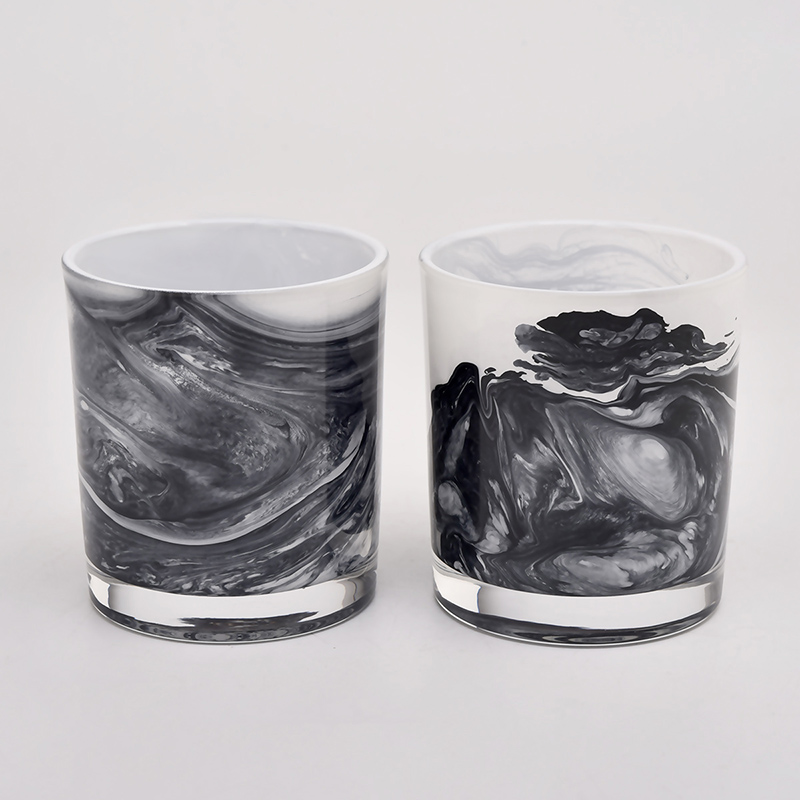 Effet de peinture noire du fournisseur sur des pots de bougies en verre de 2 oz à 20 oz en vrac
