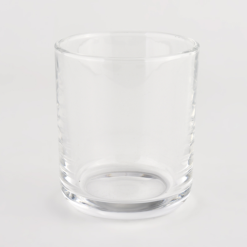 Atacado jarro de vela de vidro transparente redondo recipientes de vela de vidro