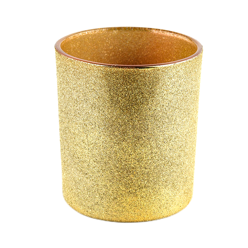 Luxusné sklenené zlaté dózy na sviečky na výrobu sviečok